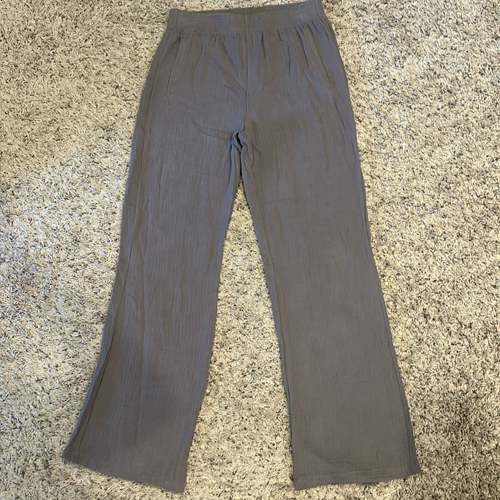 Taupe wide leg pants